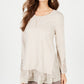 Style & Co Women's Layered-Look Tunic Beige Size X-Small