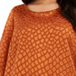 Alfani Women's Plus Size Printed Angel-Sleeve Bubble Top Brown Size 1X