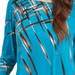 Alfani Women's Printed Swing Top Navy Size Petite Large