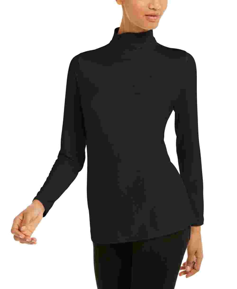 Alfani Women's Mock Neck Top Black Size X-Large