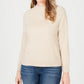 Karen Scott Women's Beige Long Sleeve Crew Neck Top Beige Petite Small