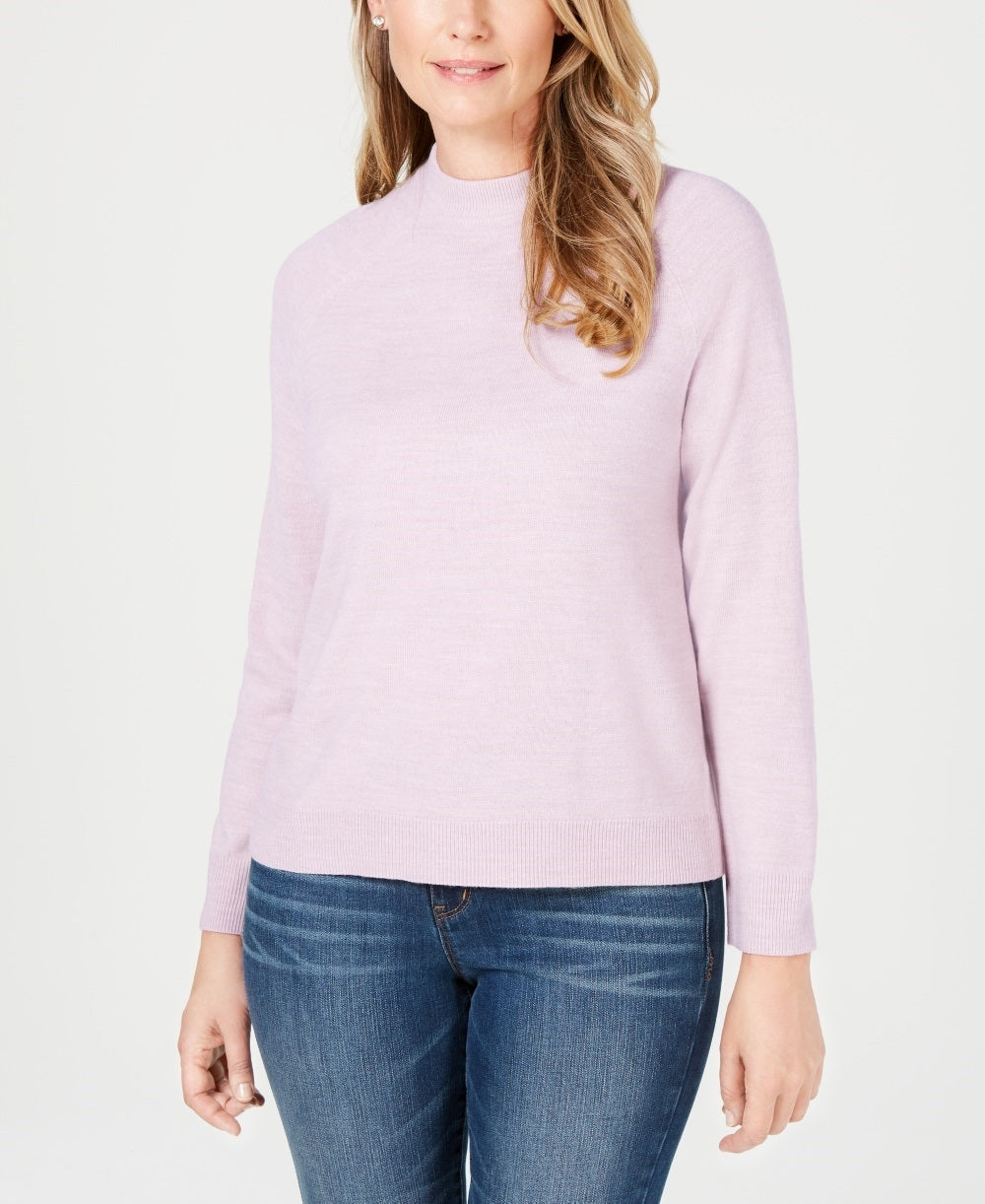 Karen Scott Women's Mock-Neck Sweater Pink Size Petite Small