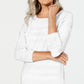 Karen Scott Women's Textured Stripe Sweater White Size Medium