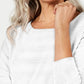Karen Scott Women's Textured Stripe Sweater White Size Medium