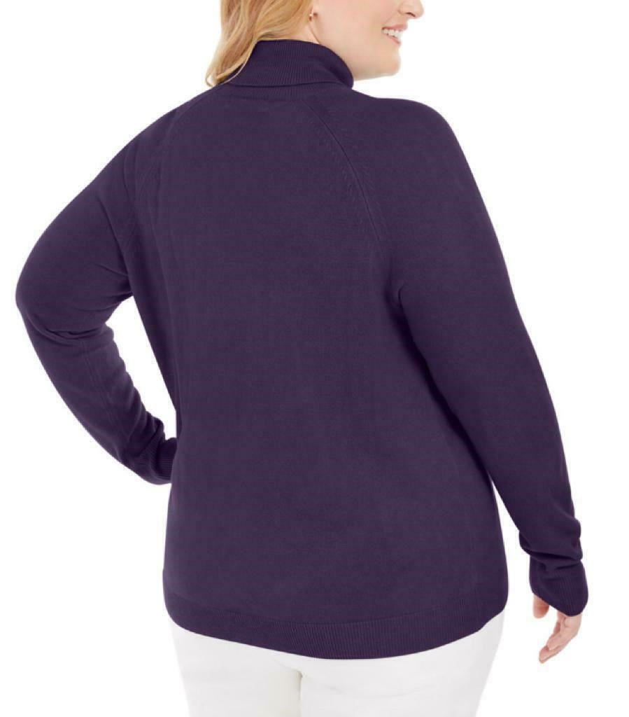 Karen Scott Women's Turtleneck Luxsoft Sweater Navy Size 1X