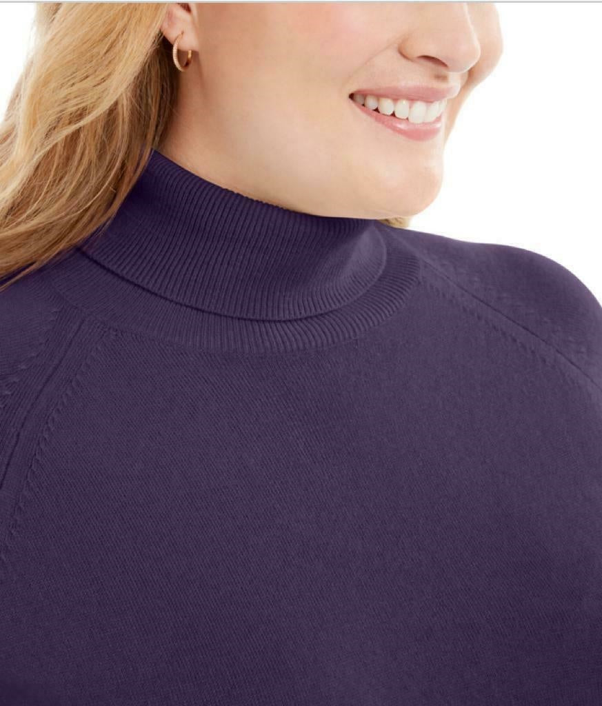 Karen Scott Women's Turtleneck Luxsoft Sweater Navy Size 1X