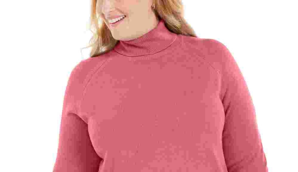 Karen Scott Women's Turtleneck Luxsoft Sweater Pink Size 2X