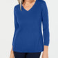 Karen Scott Women's V Neck Sweater Navy Size Medium