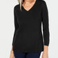 Karen Scott Women's V Neck Sweater Black Size Petite Small-Medium