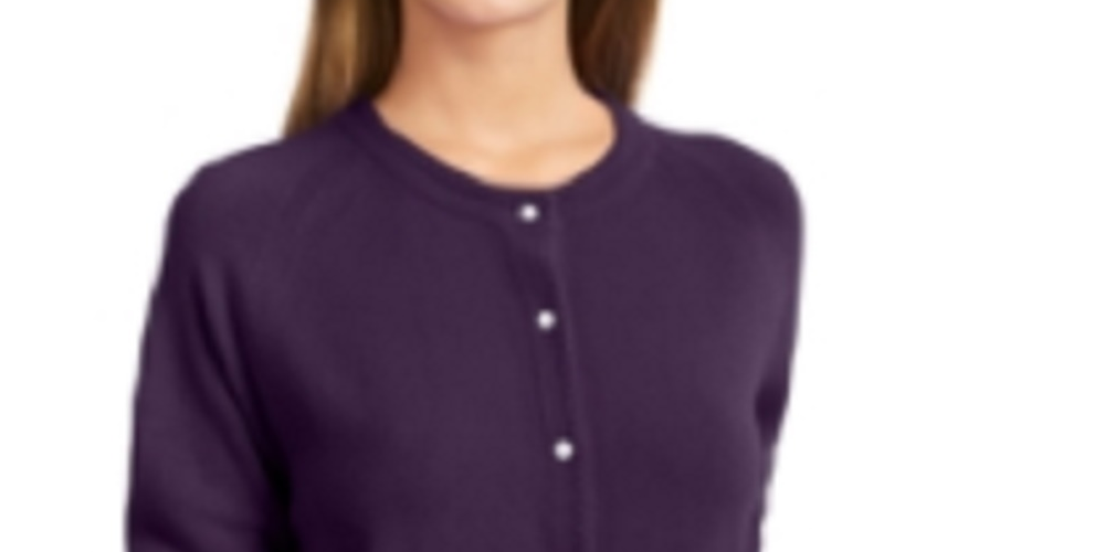 Karen Scott Women's Luxsoft Button Cardigan Black Size Petite Large