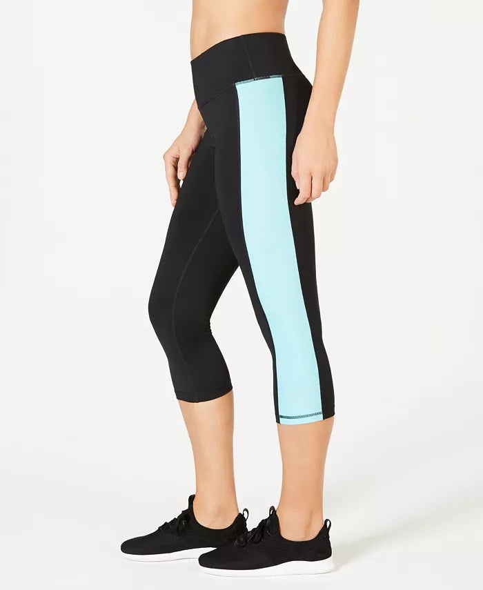 Ideology Women's Colorblocked Cropped Leggings BlueSize Large