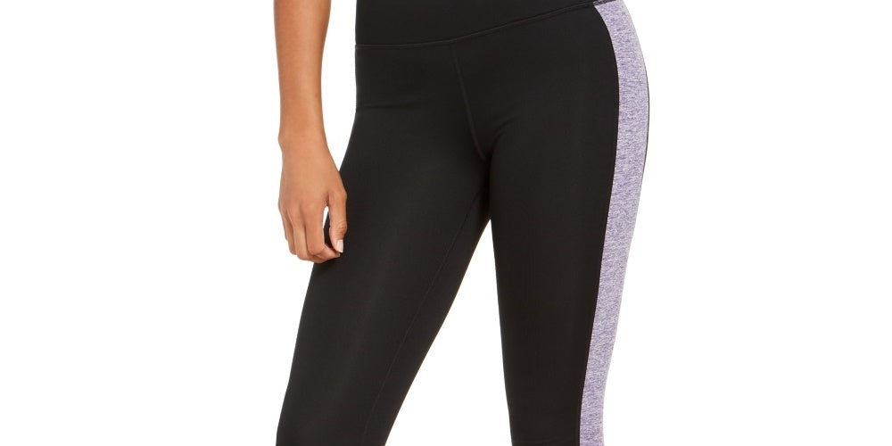 ID Ideology Women's Colorblocked Cropped Leggings Purple Size Medium