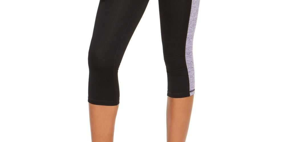 ID Ideology Women's Colorblocked Cropped Leggings Purple Size Medium