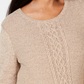 Karen Scott Women's Cable Knit Panel Sweater Brown Size Small
