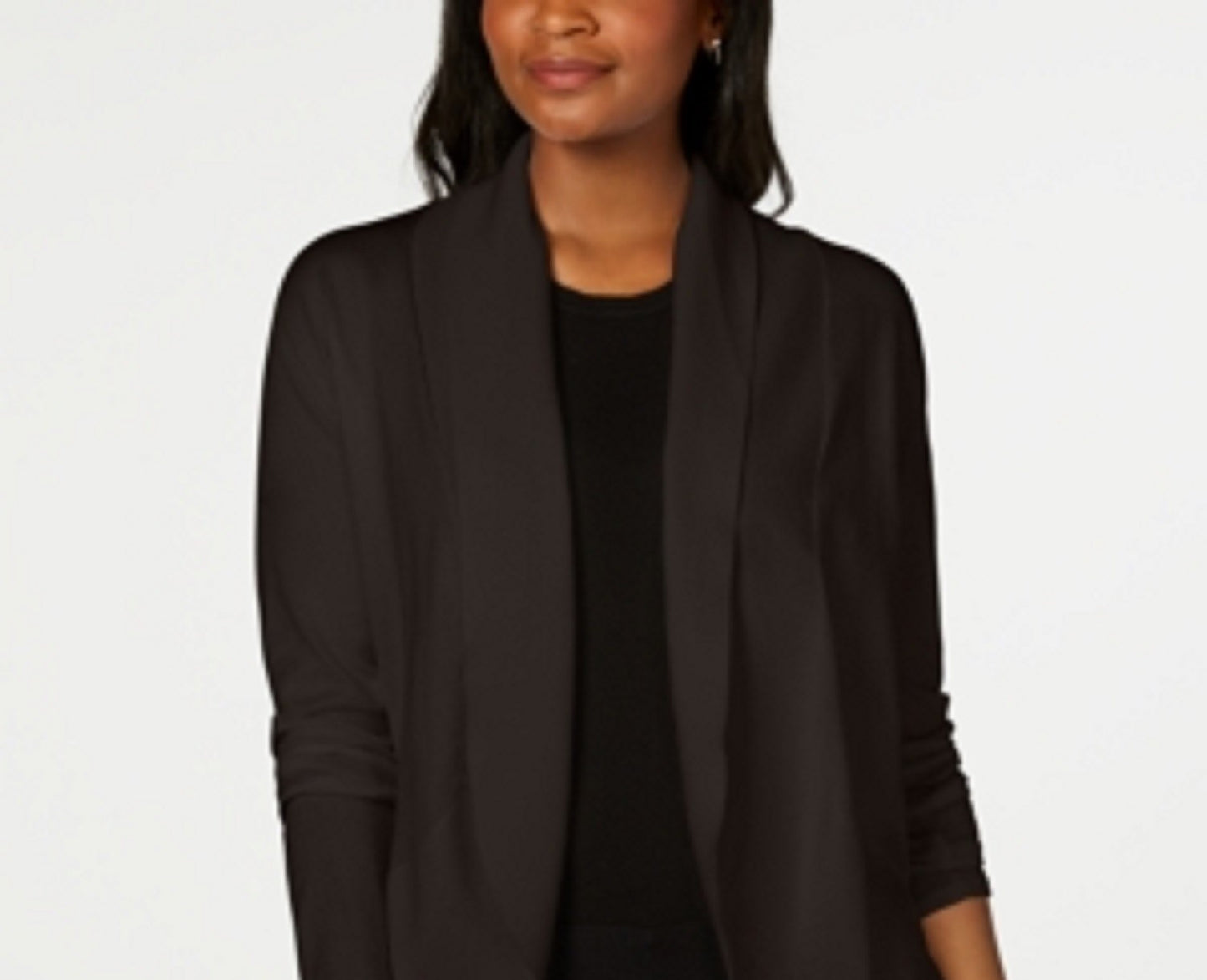 Karen Scott Women's Open-Front Cardigan Dark Beige Size X-Large