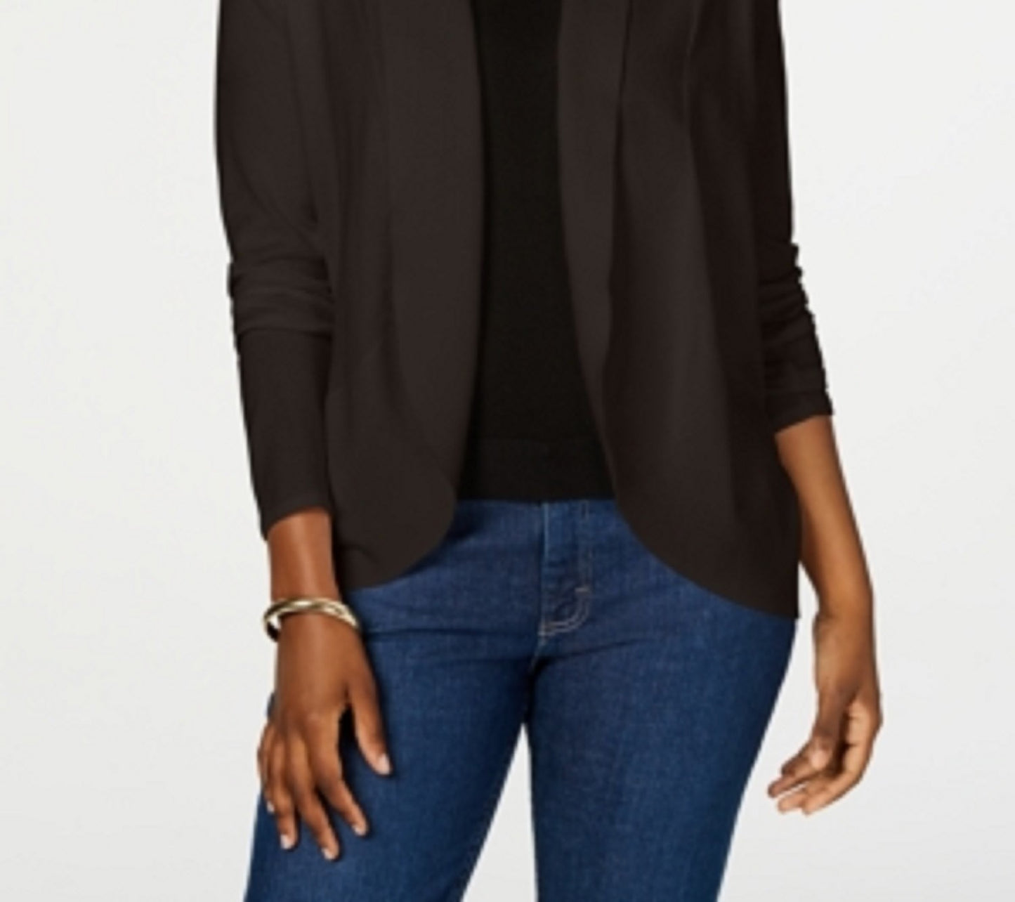Karen Scott Women's Open-Front Cardigan Dark Beige Size X-Large
