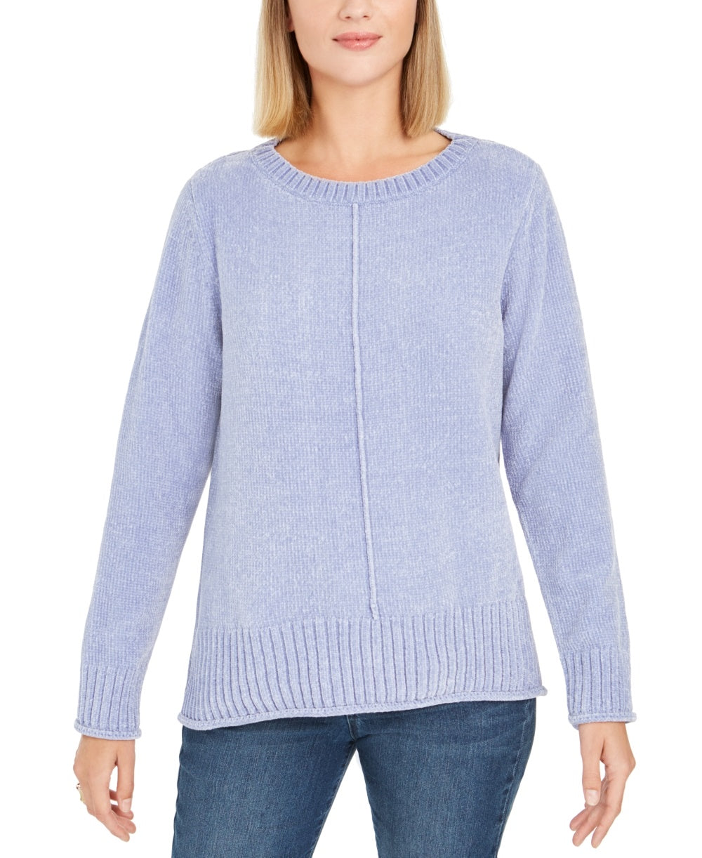 Style & Co Women's Chenille Sweater Blue Size Petite Medium