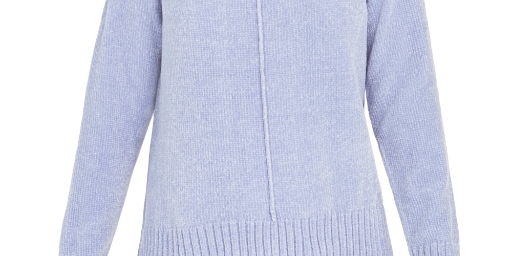 Style & Co Women's Chenille Sweater Blue Size Petite Medium