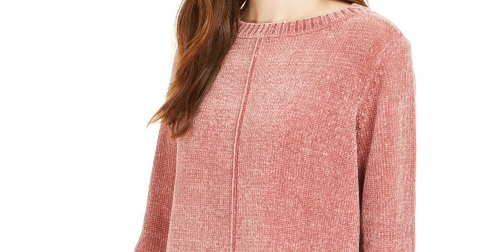 Style & Co Women's Chenille Sweater Purple Size Petite Small
