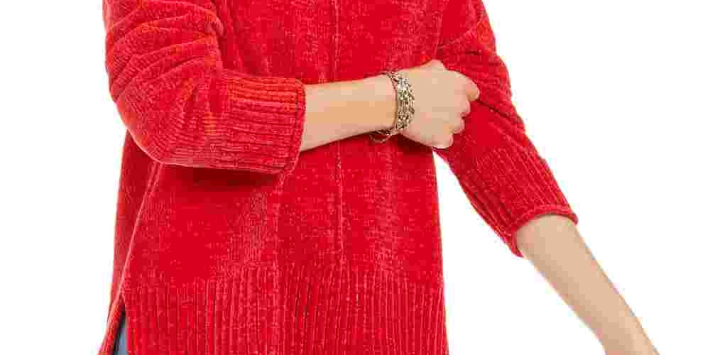 Style & Co Women's Chenille Sweater Red Size Petite Medium