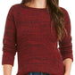 Style & Co Women's Crewneck Marled Sweater Red Size X-Large