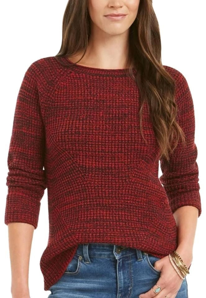 Style & Co Women's Crewneck Marled Sweater Red Size X-Large