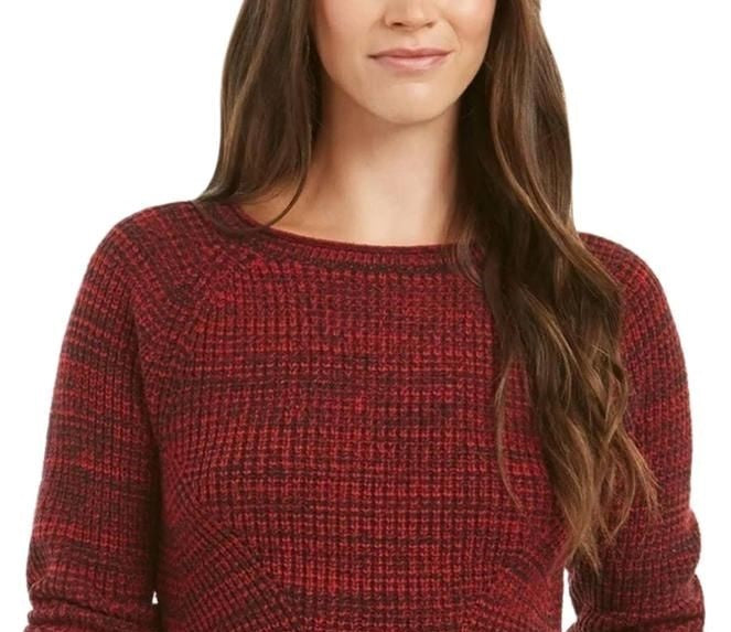 Style & Co Women's Crewneck Marled Sweater Red Size X-Large