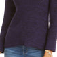 Style & Co Women's Textured Long Sleeve Jewel Neck Sweater Purple Size Petite X-Large
