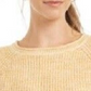 Style & Co Women's Textured Heather Long Sleeve Jewel Neck Sweater Gold Size Petite X-Large