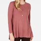 Style & Co Women's High Low Tunic Sweater Orange Size X-Small