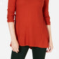 Style & Co Women's Petite Pleated High-Low Sweater Dark Orange Size X-Large