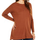 Style & Co Women's Seam Front Tunic Sweater Brown Size Petite Large