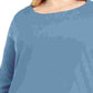Karen Scott Women's Plus Ballet Neckline Sweater Navy Size 3X