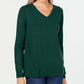 Karen Scott Women's V Neck Pullover Sweater Green Size X-Small