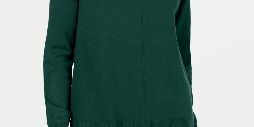 Karen Scott Women's V Neck Pullover Sweater Green Size X-Small