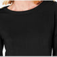 Karen Scott Women's Crewneck Long Sleeve Sweater  Black Size Small