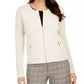 Charter Club Women's Quilted Sweater Jacket Beige Size Medium
