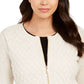 Charter Club Women's Quilted Sweater Jacket Beige Size Medium