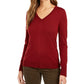 Charter Club Women's Merino Wool Button-Cuff V-Neck Sweater Wine Size Small