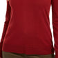 Charter Club Women's Merino Wool Button-Cuff V-Neck Sweater Wine Size Small