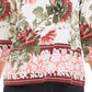Charter Club Women's Garden Printed V Neck Top  White Size Small