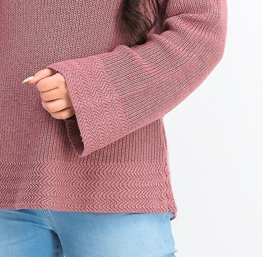 Style & Co Women's Boxy Knit Pullover Sweater Purple Size Large
