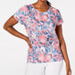 Ideology Women's Wall Flower Printed Keyhole-Back Top Pink Size X-Small
