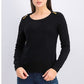 Karen Scott Women's Button-Shoulder Sweater Black Size X-Large