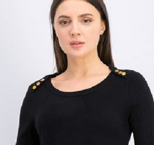 Karen Scott Women's Button-Shoulder Sweater Black Size X-Large