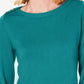 Karen Scott Women's Petite Button-Shoulder Sweater Teal Size Petite