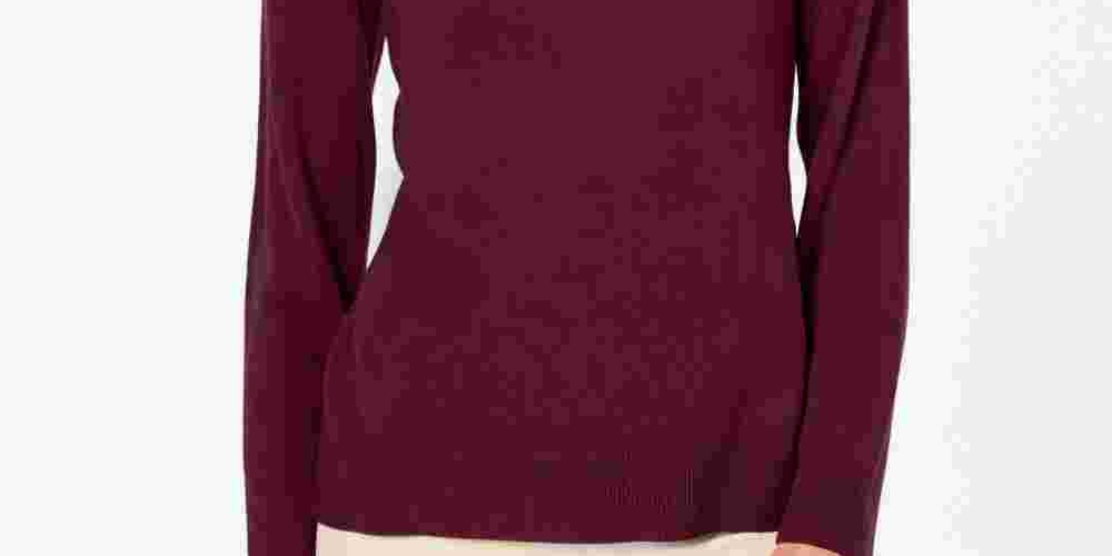 Karen Scott Women's Button Shoulder Sweater Red Size PXL