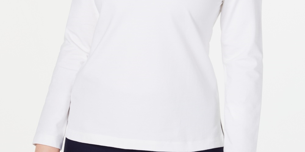 Karen Scott Women's Sport Lace-Up Sweatshirt White Size Medium