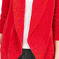 Style & Co Women's Chenille Shawl Collar Cardigan Red Size Petite Large