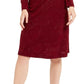 Alfani Women's Tonal Twist Waist Dress Red Size XX-Large